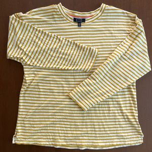 AYR French Fry Striped Long Sleeve Tee - M - Turmeric